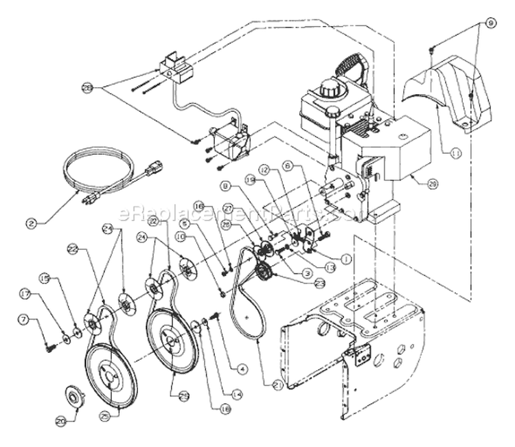 Page B Diagram and Parts List for 317E753F401 1997 Yard Man Snow Blower